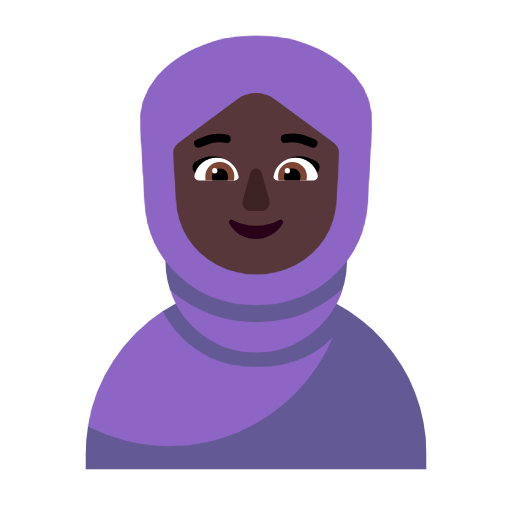 Person With Headscarf: Dark Skin Tone on Microsoft Fluent