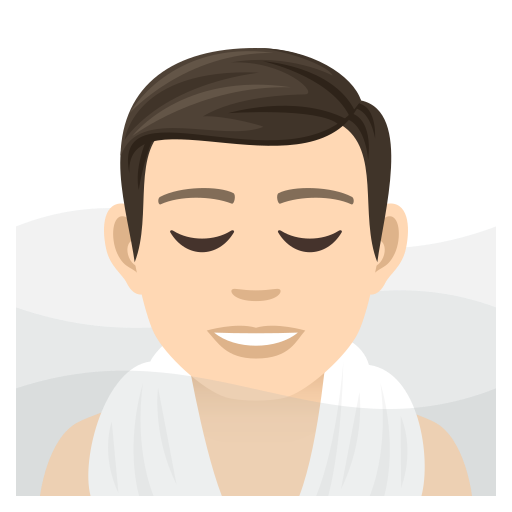Man In Steamy Room: Light Skin Tone on JoyPixels