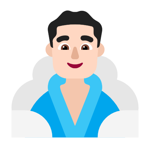 Man In Steamy Room: Light Skin Tone on Microsoft Fluent