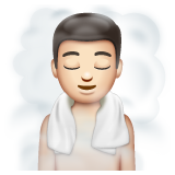Man In Steamy Room: Light Skin Tone on WhatsApp