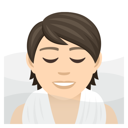 Person In Steamy Room: Light Skin Tone on JoyPixels