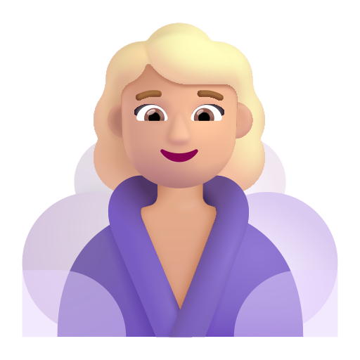 Woman In Steamy Room: Medium-Light Skin Tone on Microsoft 3D