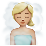 Woman In Steamy Room: Medium-Light Skin Tone on WhatsApp