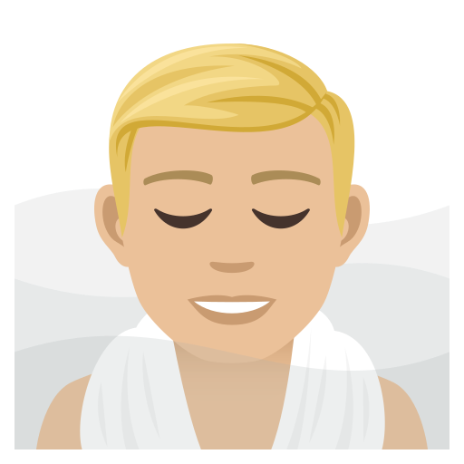 Man In Steamy Room: Medium-Light Skin Tone on JoyPixels