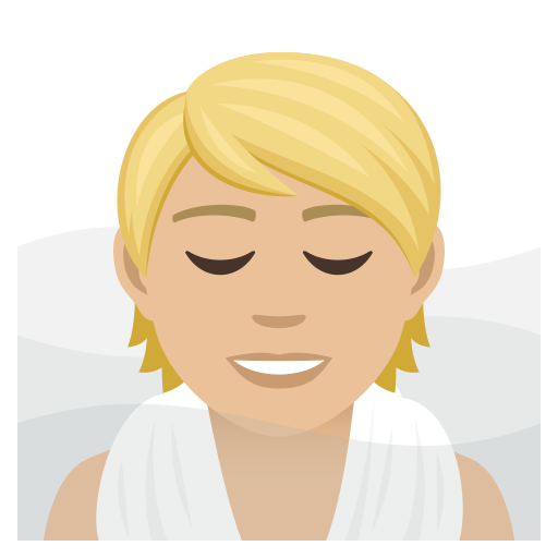 Person In Steamy Room: Medium-Light Skin Tone on JoyPixels