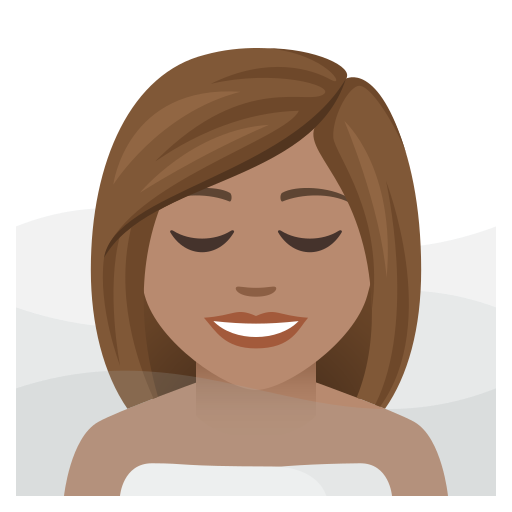 Woman In Steamy Room: Medium Skin Tone on JoyPixels