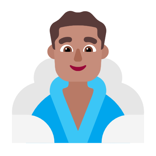 Man In Steamy Room: Medium Skin Tone on Microsoft Fluent