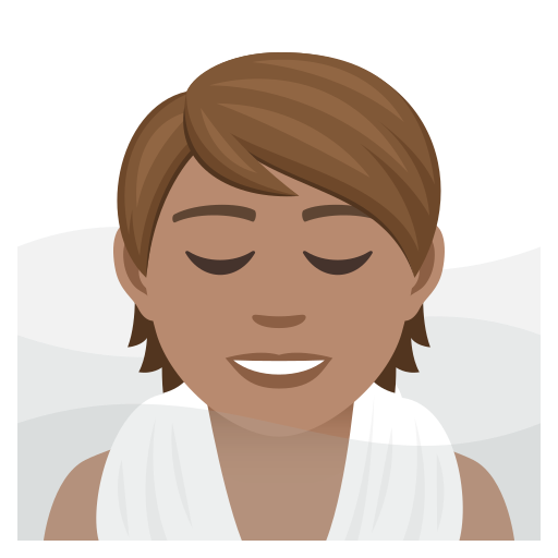 Person In Steamy Room: Medium Skin Tone on JoyPixels