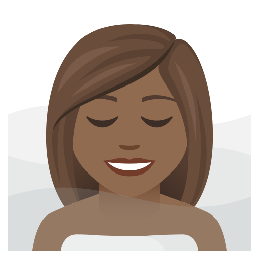 Woman In Steamy Room: Medium-Dark Skin Tone on JoyPixels