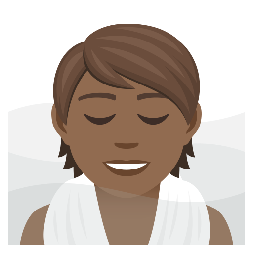 Person In Steamy Room: Medium-Dark Skin Tone on JoyPixels