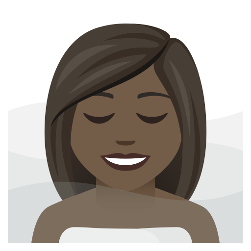 Woman In Steamy Room: Dark Skin Tone on JoyPixels