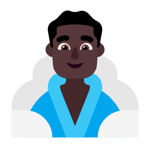Man In Steamy Room: Dark Skin Tone on Microsoft Fluent
