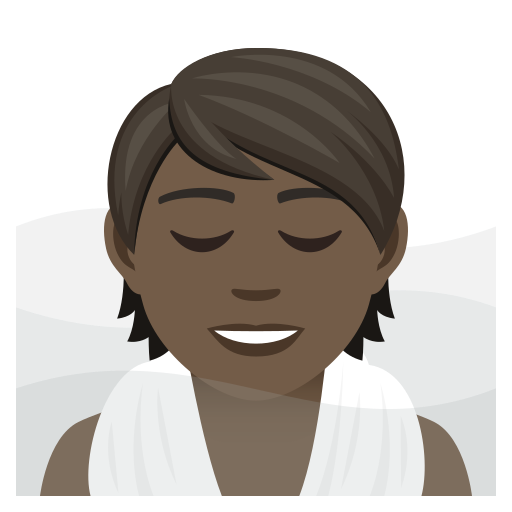Person In Steamy Room: Dark Skin Tone on JoyPixels