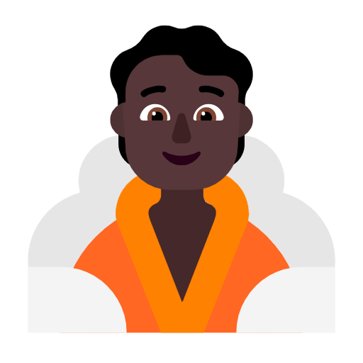 Person In Steamy Room: Dark Skin Tone on Microsoft Fluent