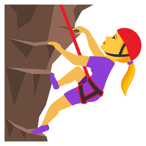 Woman Climbing on JoyPixels