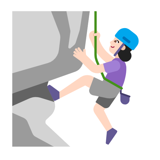 Woman Climbing: Light Skin Tone on Microsoft Fluent