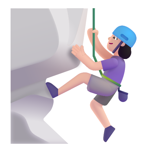 Woman Climbing: Light Skin Tone on Microsoft 3D