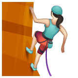 Woman Climbing: Light Skin Tone on WhatsApp