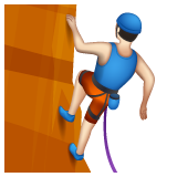 Man Climbing: Light Skin Tone on WhatsApp