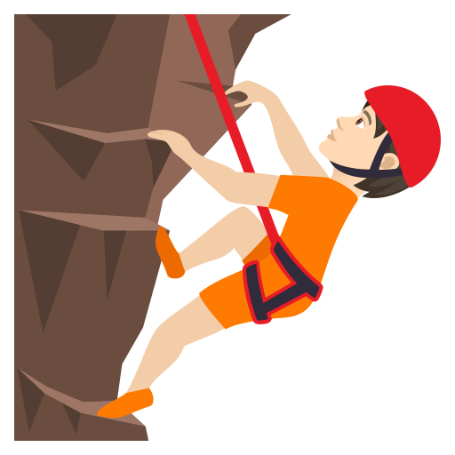 Person Climbing: Light Skin Tone on JoyPixels