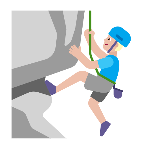 Man Climbing: Medium-Light Skin Tone on Microsoft Fluent