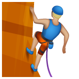 Man Climbing: Medium-Light Skin Tone on WhatsApp