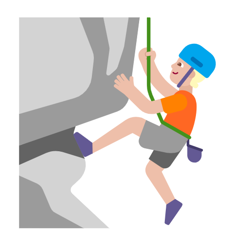 Person Climbing: Medium-Light Skin Tone on Microsoft Fluent