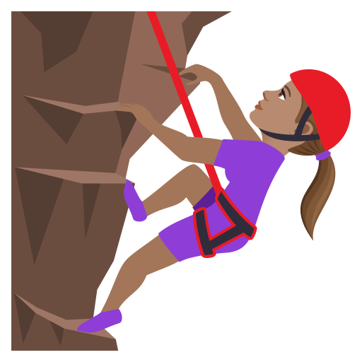 Woman Climbing: Medium Skin Tone on JoyPixels