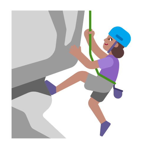 Woman Climbing: Medium Skin Tone on Microsoft Fluent