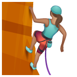 Woman Climbing: Medium Skin Tone on WhatsApp
