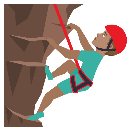 Man Climbing: Medium Skin Tone on JoyPixels