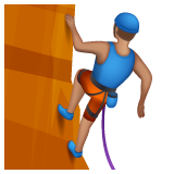 Man Climbing: Medium Skin Tone on WhatsApp