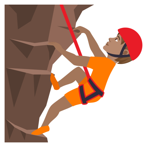 Person Climbing: Medium Skin Tone on JoyPixels