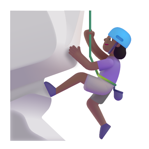 Woman Climbing: Medium-Dark Skin Tone on Microsoft 3D