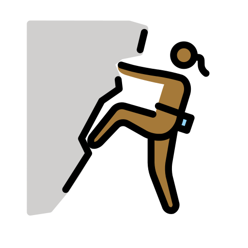 Woman Climbing: Medium-Dark Skin Tone on OpenMoji