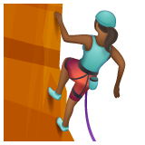 Woman Climbing: Medium-Dark Skin Tone on WhatsApp