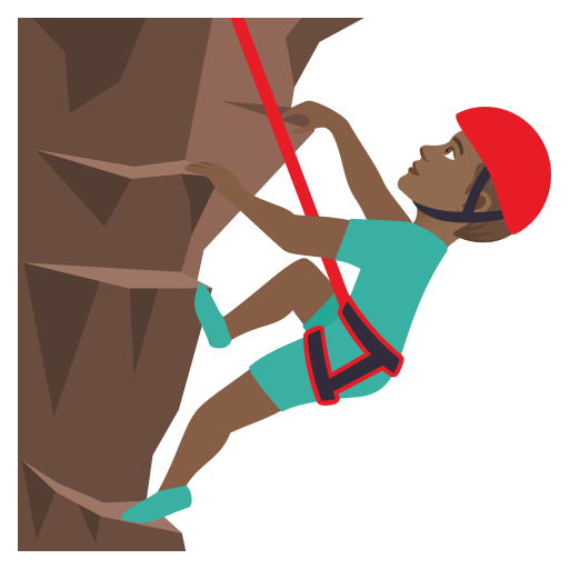 Man Climbing: Medium-Dark Skin Tone on JoyPixels