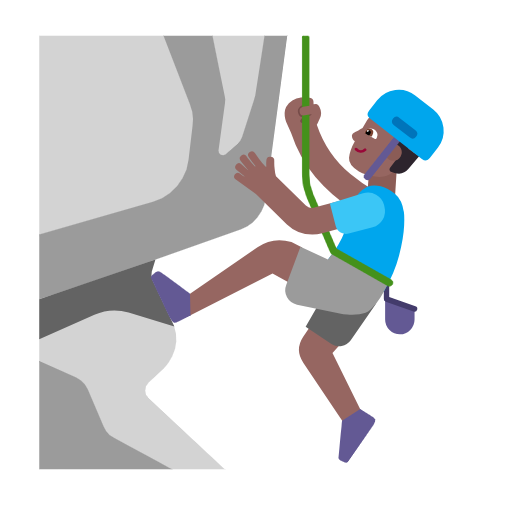 Man Climbing: Medium-Dark Skin Tone on Microsoft Fluent