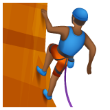 Man Climbing: Medium-Dark Skin Tone on WhatsApp