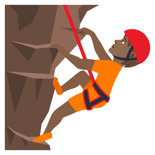 Person Climbing: Medium-Dark Skin Tone on JoyPixels