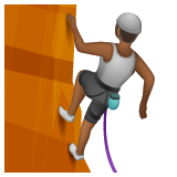 Person Climbing: Medium-Dark Skin Tone on WhatsApp