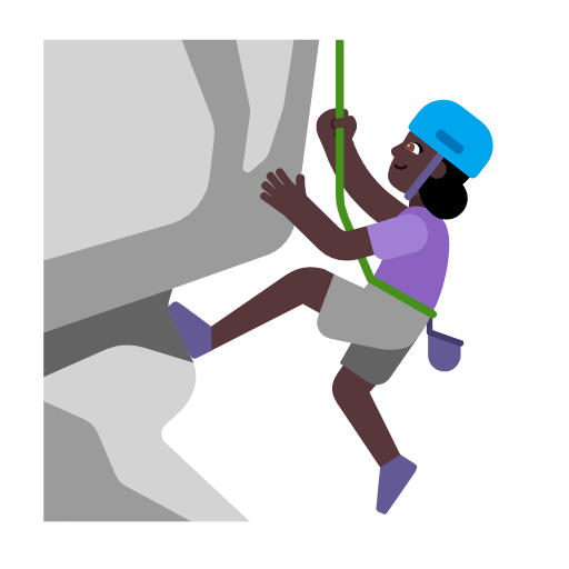 Woman Climbing: Dark Skin Tone on Microsoft Fluent