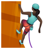 Woman Climbing: Dark Skin Tone on WhatsApp