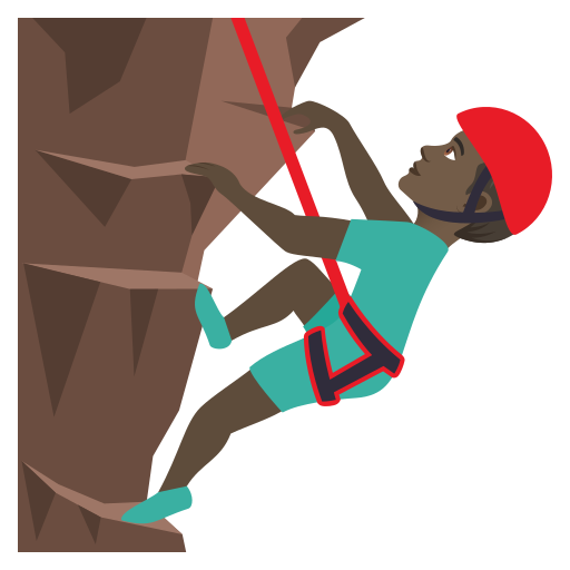 Man Climbing: Dark Skin Tone on JoyPixels