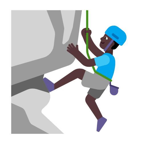 Man Climbing: Dark Skin Tone on Microsoft Fluent