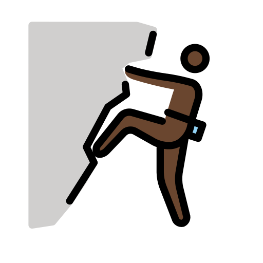 Man Climbing: Dark Skin Tone on OpenMoji