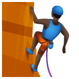 Man Climbing: Dark Skin Tone on WhatsApp