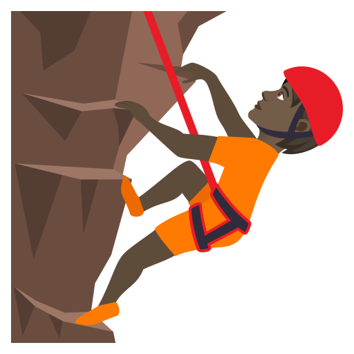 Person Climbing: Dark Skin Tone on JoyPixels