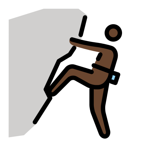 Person Climbing: Dark Skin Tone on OpenMoji