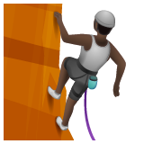 Person Climbing: Dark Skin Tone on WhatsApp
